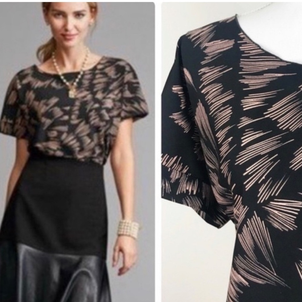 Cabi Tate blouse style 3433 Black Pink burst